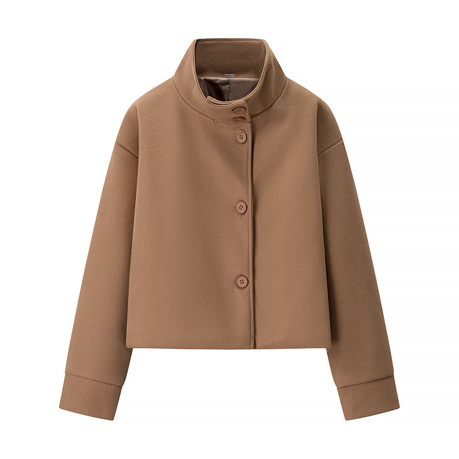Damen Modische Jacke mit schickem Stehkragen Drune