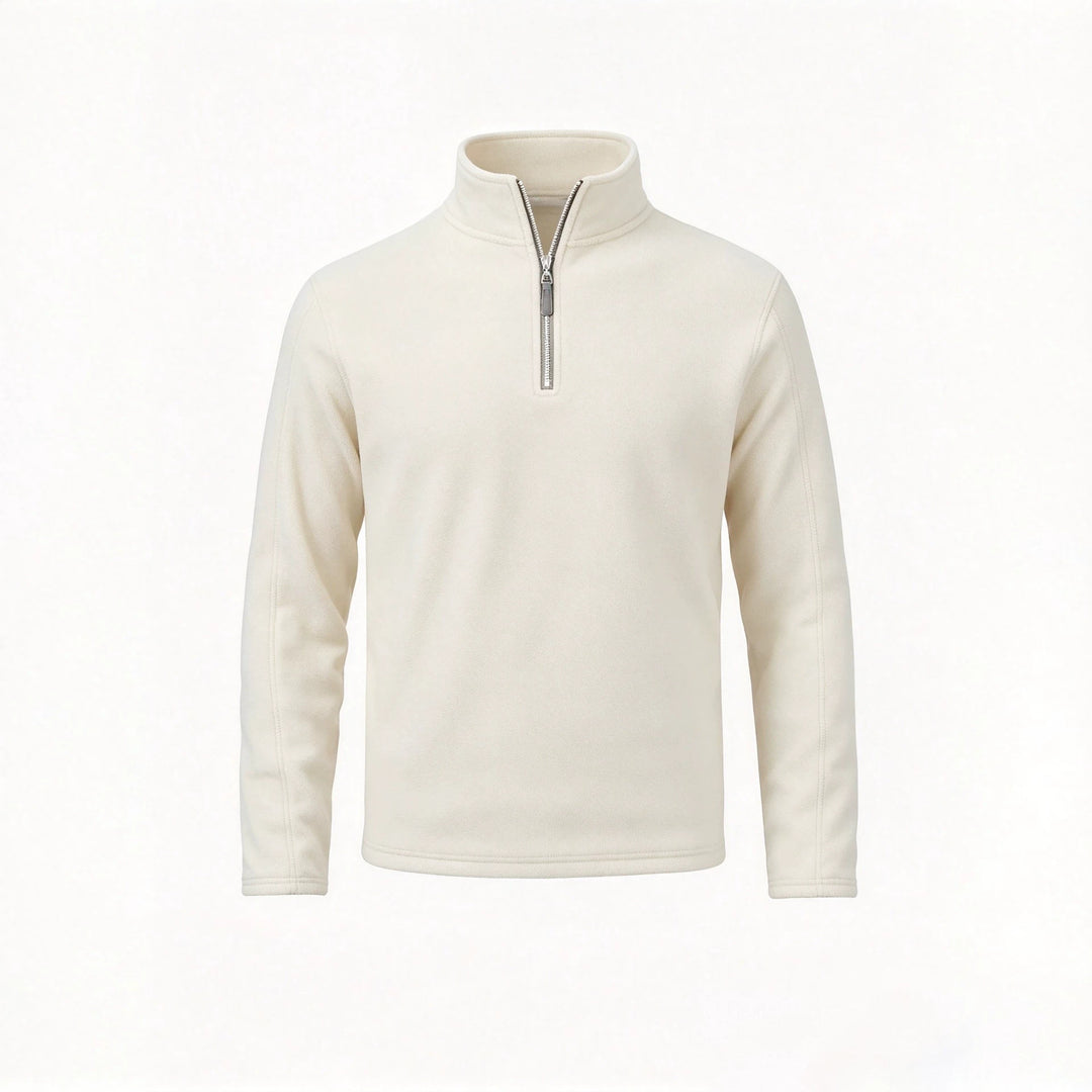 Herren Fleecepullover mit halbem Reißverschluss und Stehkragen Drune