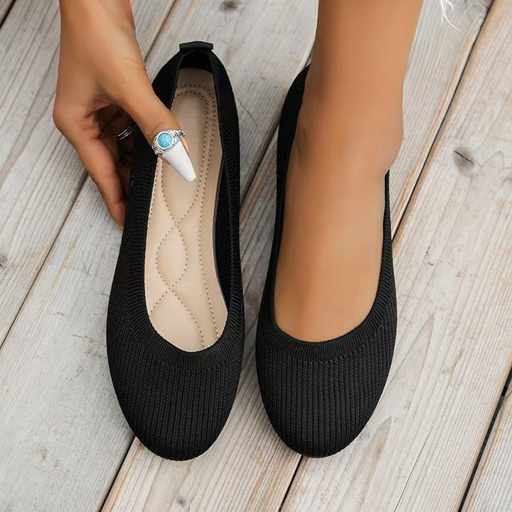 Damen bequeme Textil-Ballerinas im modernen Rippendesign Drune
