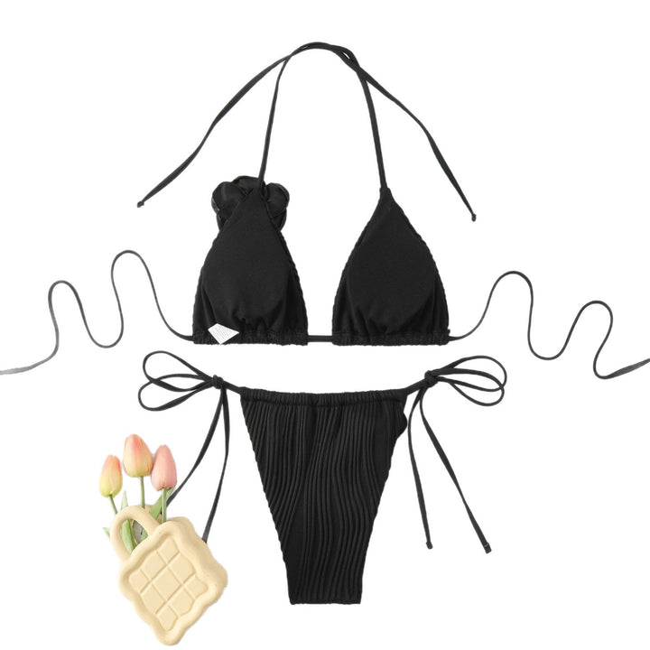 Damen Triangel-Bikini mit aufwendigem Blumendetail Drune