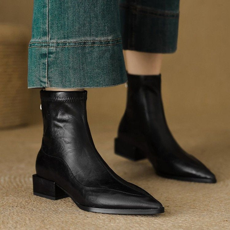 Damen Elegante spitze Stiefeletten Drune
