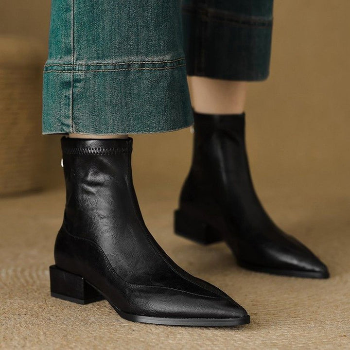 Damen Elegante spitze Stiefeletten Drune