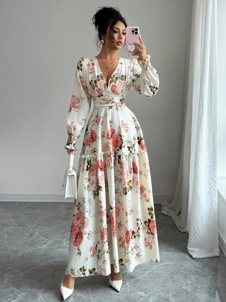 Damen Maxikleid mit floralen Details Drune