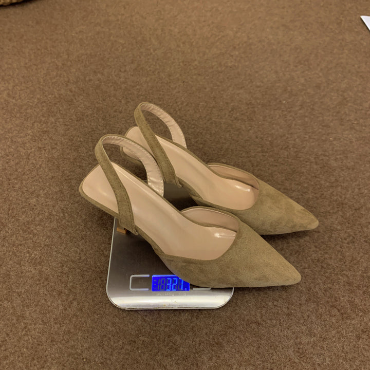 Damen Slingback-Pumps aus weichem Wildleder mit elegantem Spitzendesign und rutschfester Sohle Drune