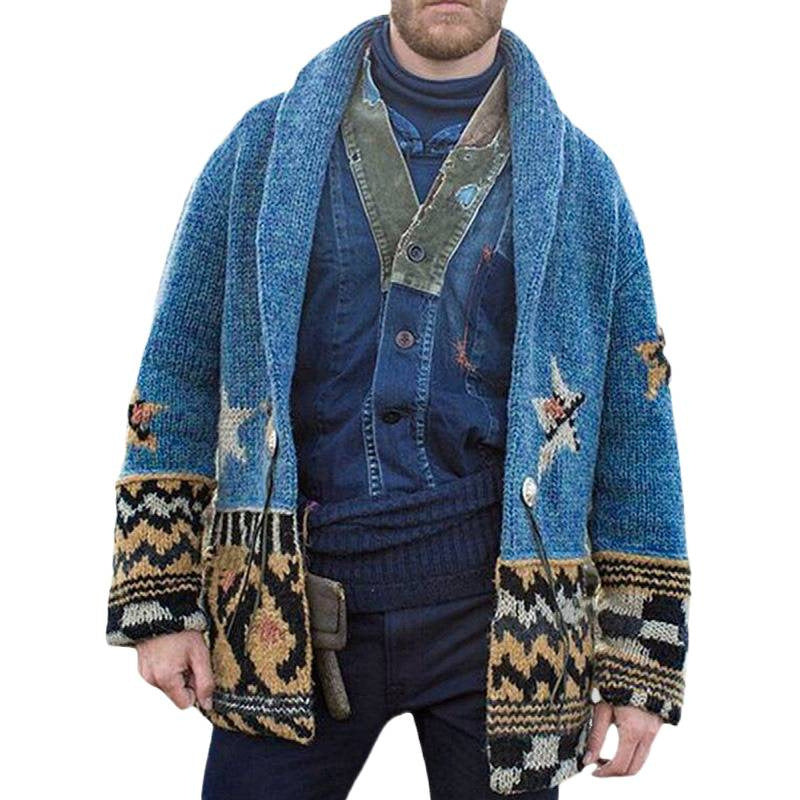 Herren Strickjacke mit detaillierter Handarbeit Drune