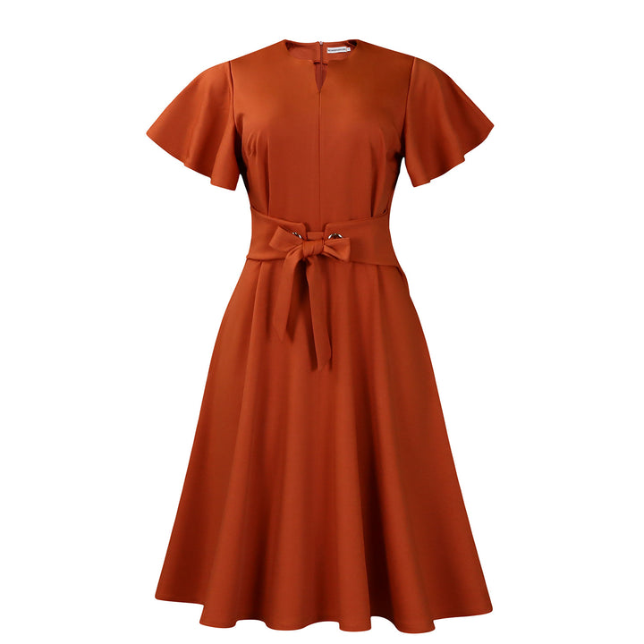 Damen Sommerliches Wickelkleid mit legerem Schnitt und Taillengürtel Drune