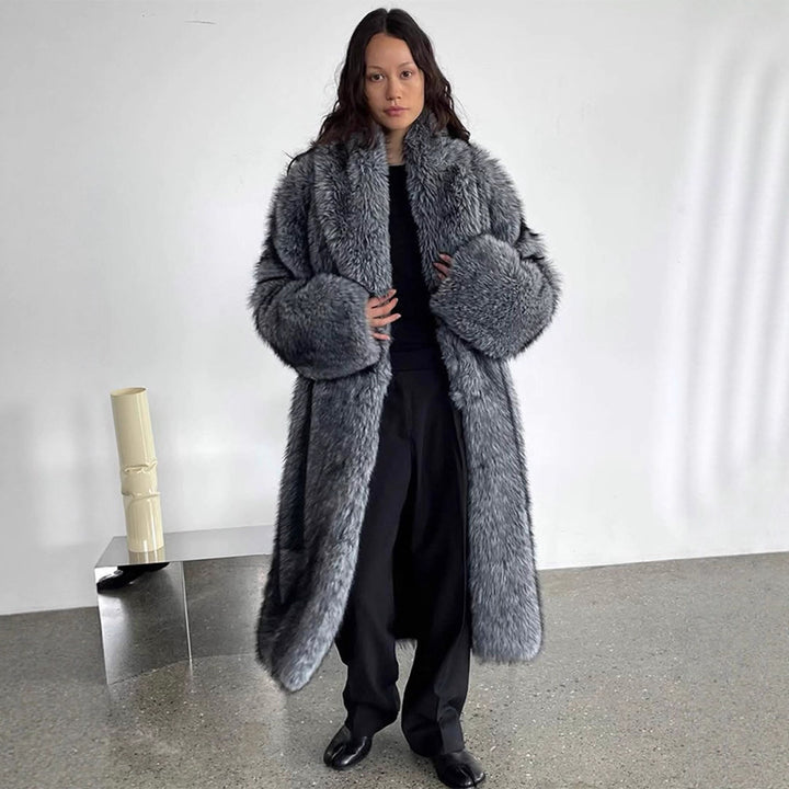 Damen Oversized Kunstfellmantel Drune
