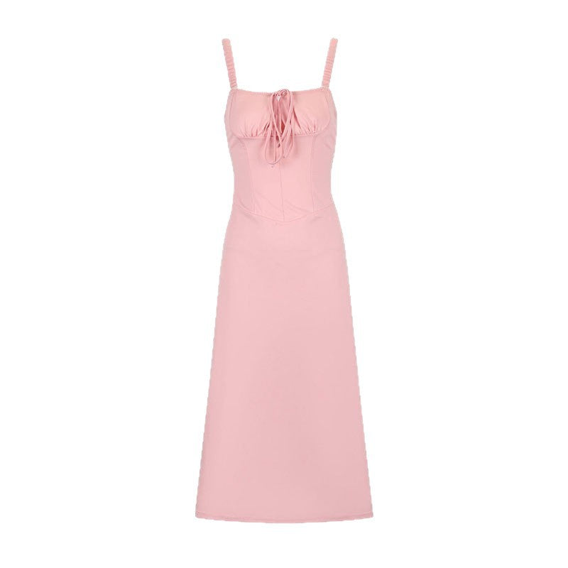Damen Maxikleid mit formschöner Schnürung und eleganten Trägern Drune