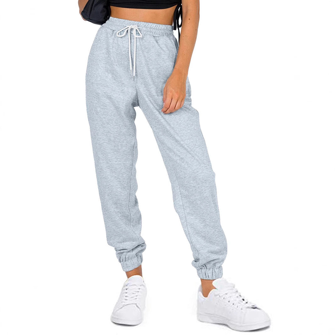 Damen bequeme Sweatpants mit elastischem Bund und Taschen Drune
