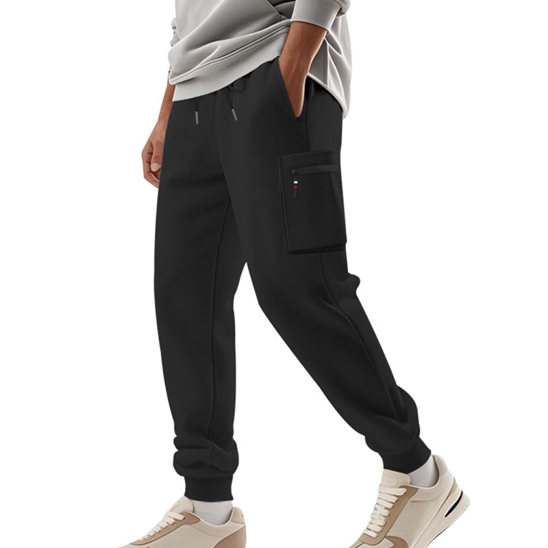 Herren Cargo-Jogginghose mit Reißverschluss-Cargotasche, elastischem Bund und geripptem Saum Drune