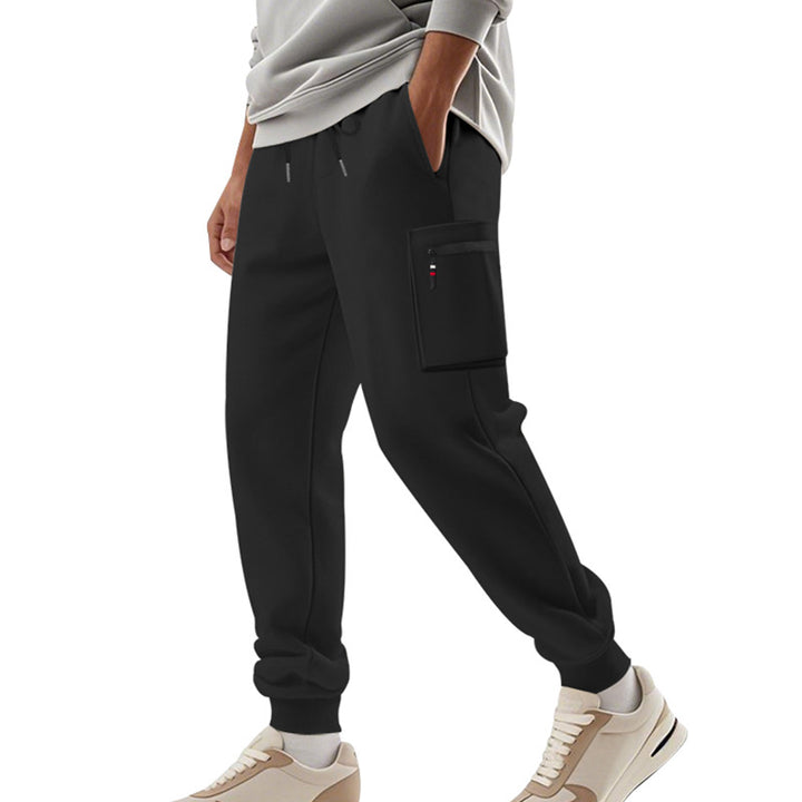 Herren Cargo-Jogginghose mit Reißverschluss-Cargotasche, elastischem Bund und geripptem Saum Drune
