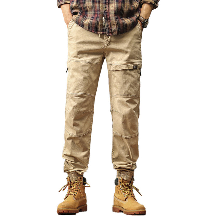 Herren Slim‑Tapered Cargojogger aus Baumwoll‑Twill mit Tunnelzug und Knöchelzipper Drune