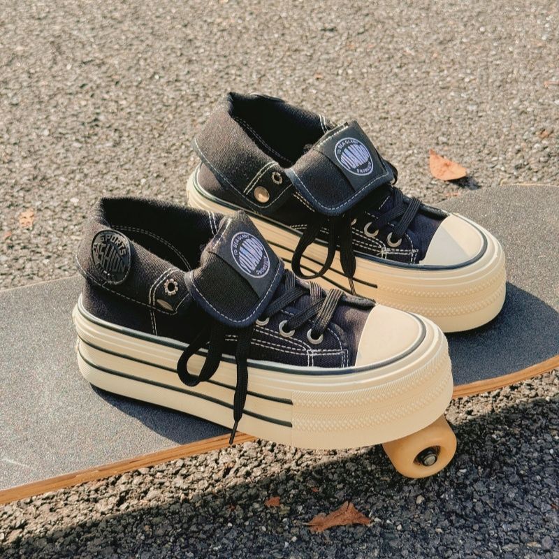 Damen Chunky Sneakers mit hohem Plateau und modischem Schnürsystem Drune
