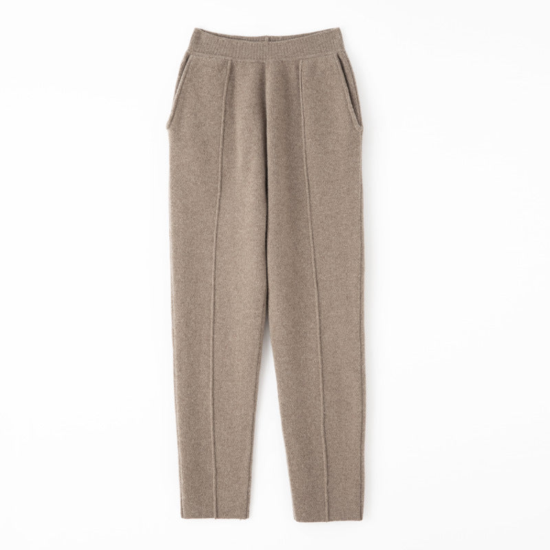 Damen Strickhose mit schmaler Beinform, elastischem Bund und Bügelfalte Drune