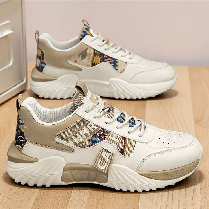 Damen Chunky-Plateau-Sneaker mit ethnischem Webmuster und gepolstertem Komfortschaft Drune
