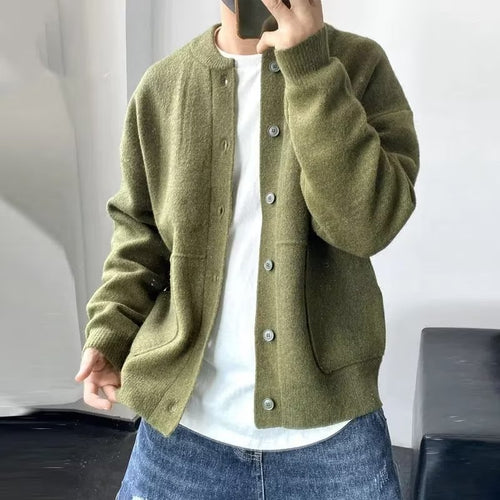 Herren Bequeme Strickjacke mit Knopfverschluss Drune