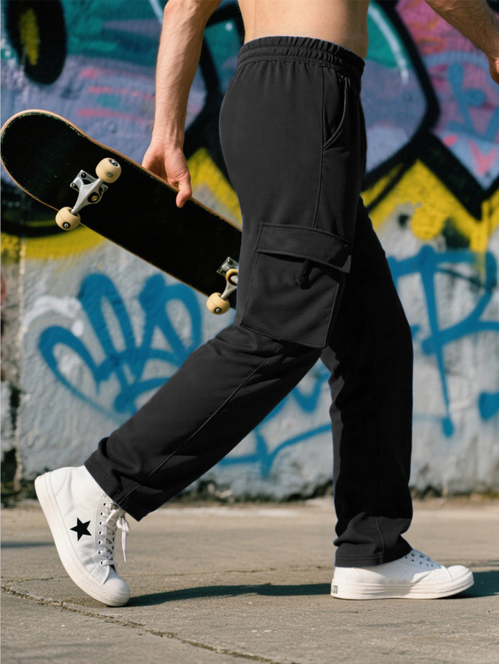 Herren Sportliche Cargo-Hose mit praktischen Taschen und elastischem Bund Drune