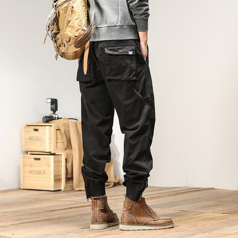 Herren Tapered-Utility-Cargohose im Joggerstil mit elastischem Comfortbund, aufgesetzten Taschen und Knöchel‑Reißverschluss Drune