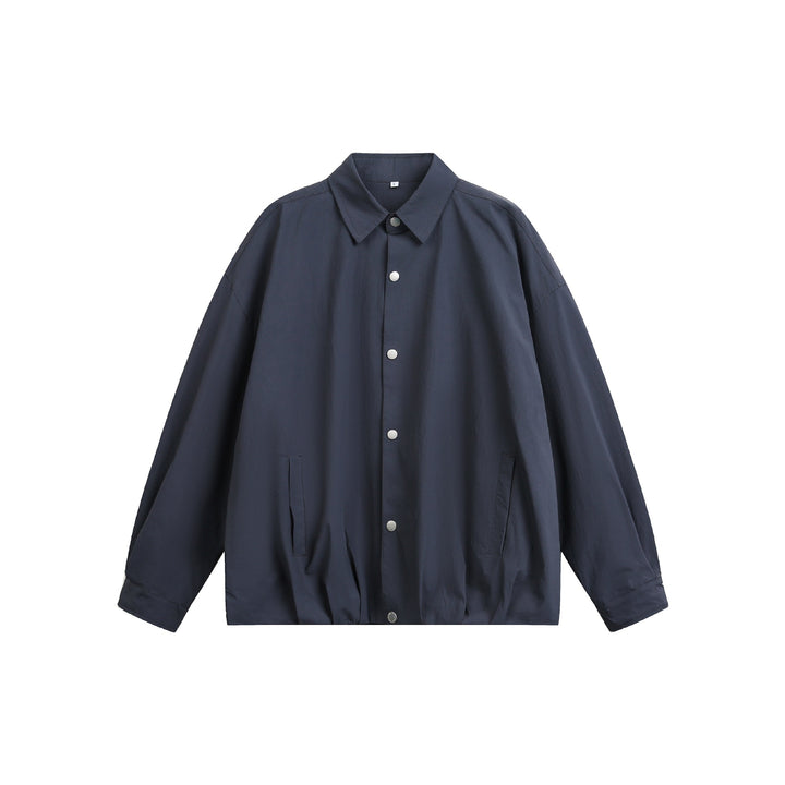 Herren Oversize Coachjacke mit Druckknopf‑Verschluss und geradem Saum Drune