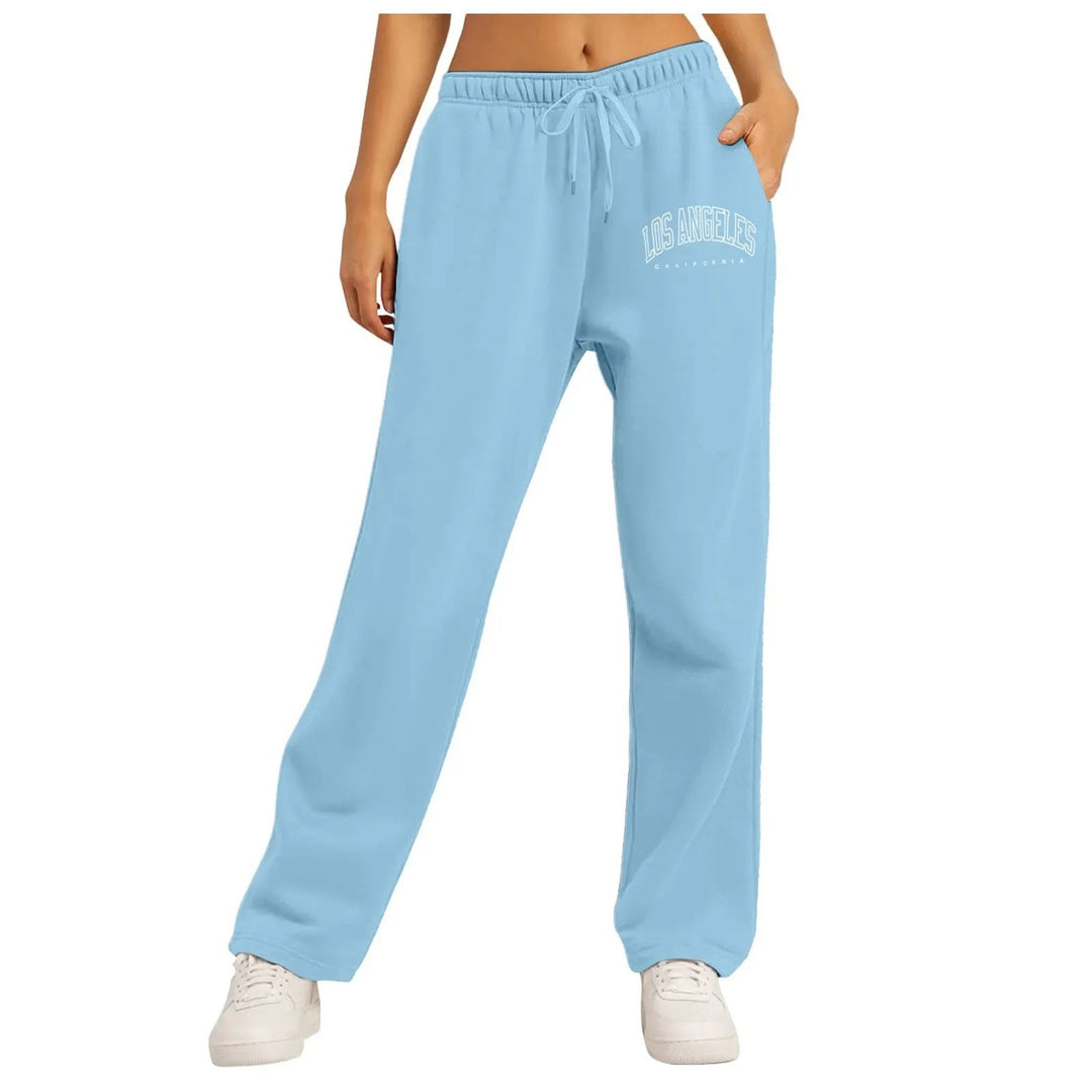 Damen nan weite High-Waist Lounge-Hose mit elastischem Bund und Eingrifftaschen Drune