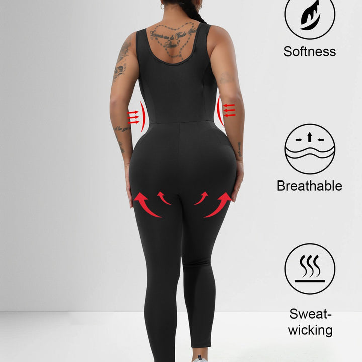 Damen Formender Sport-Einteiler mit hohem Taillenbund und Shaping-Effekt Drune