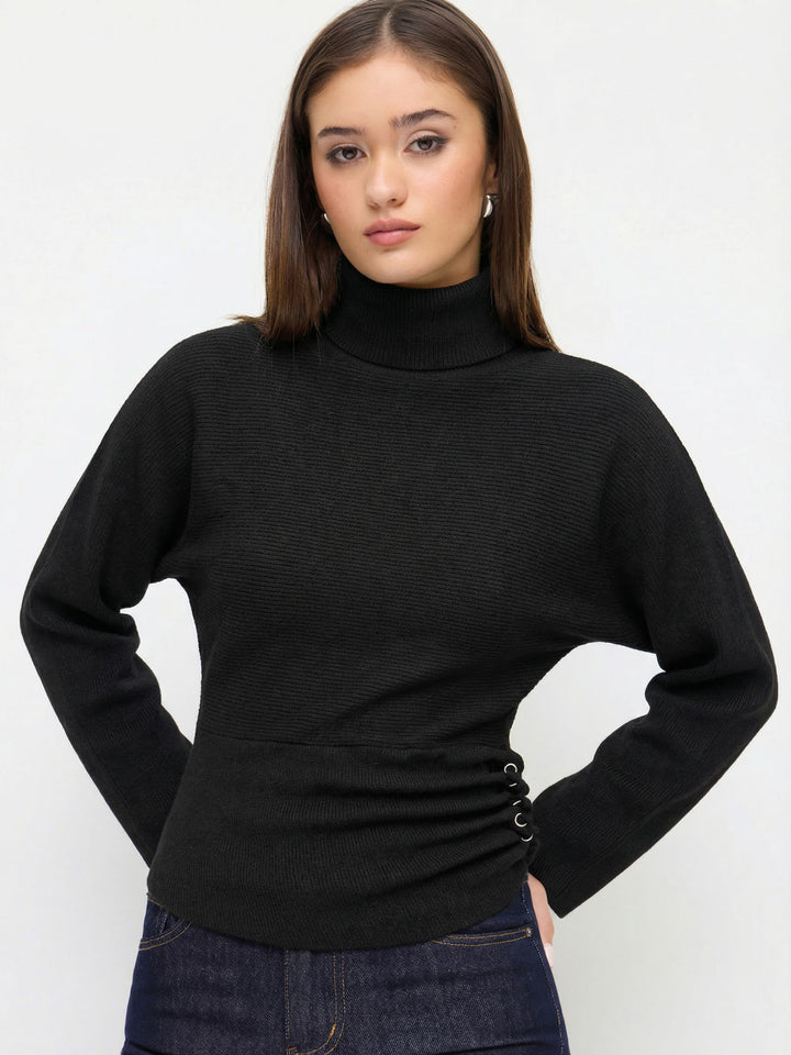 Damen Eleganter Rollkragenpullover Drune