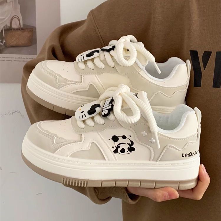 Damen Chunky-Sneaker mit Panda-Motiv, gepolstertem Innenfutter und robuster Profilsohle Drune