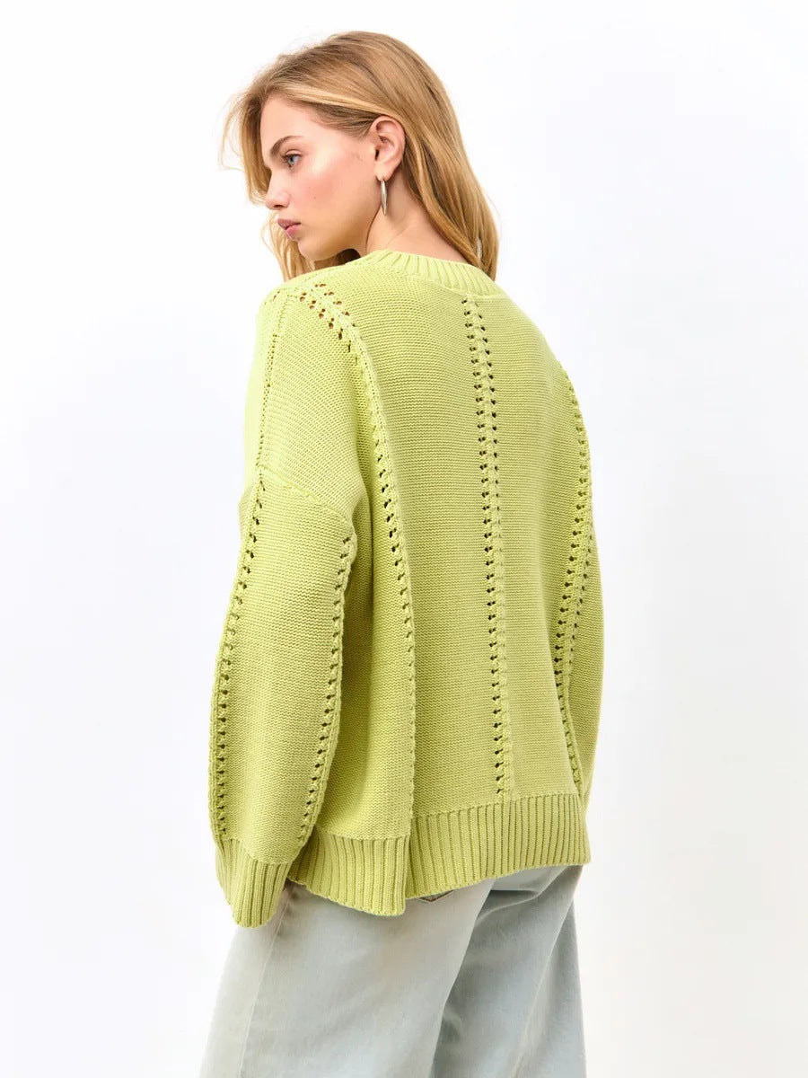 Damen Lässiger Strickpullover mit modernem Schnitt Drune