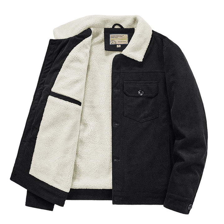 Herren Gemusterte Cordjacke mit Teddyfutter Drune