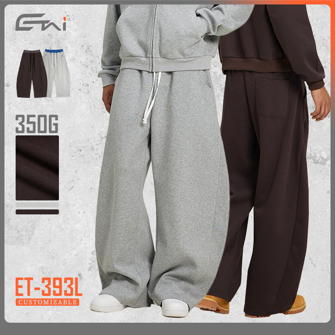 Damen Weite Cropped-Sweathose mit tiefem Schritt, Kordelzug und kontrastierendem Bund Drune