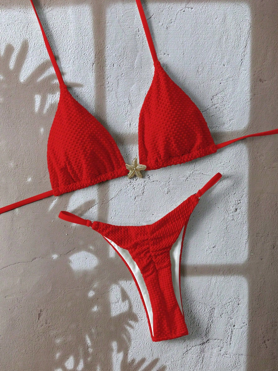 Damen Triangel-Bikini mit strukturiertem Stoff und maritimen Details Drune