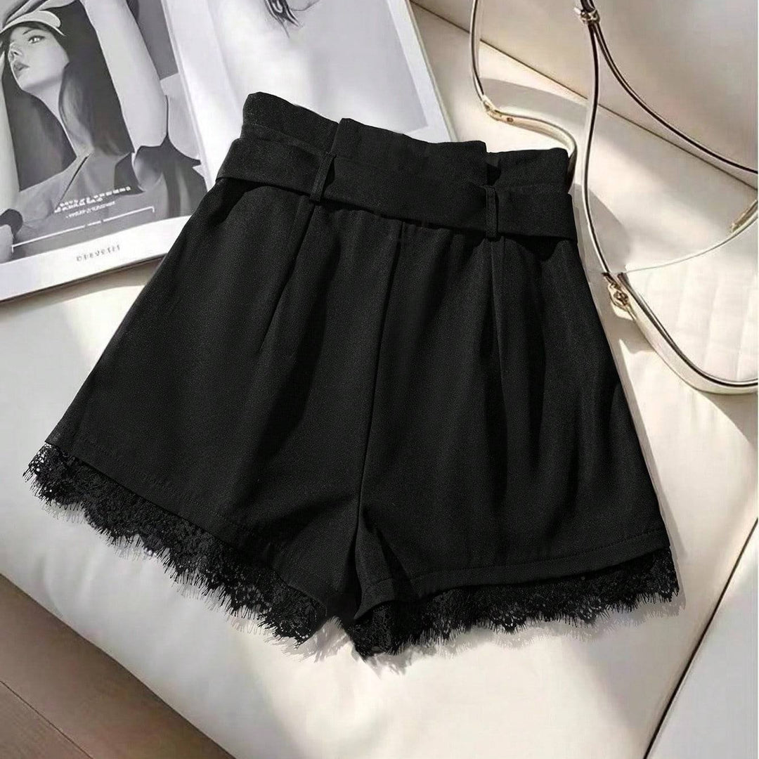 Damen Modische Shorts mit Spitzenbesatz Drune