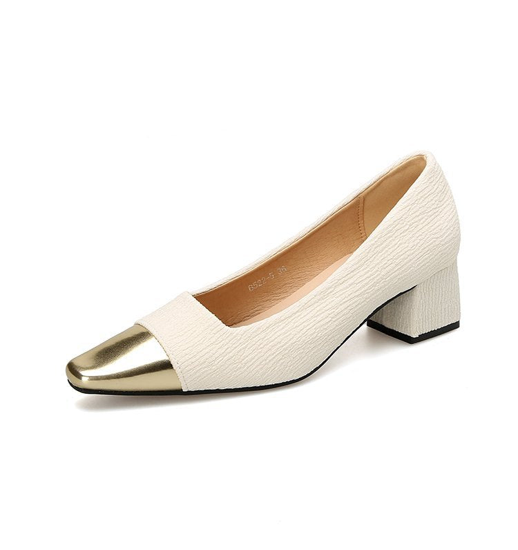 Damen elegante Slingback-Pumps mit dekorativem Metallic-Spitzendesign Drune