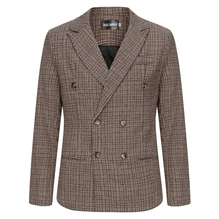 Herren zweireihiger Blazer aus hochwertigem Stoff mit modernen Details Drune