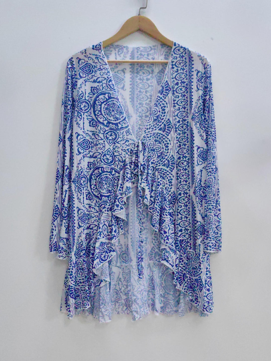 Damen luftiger Strand-Kimono mit floralem Muster Drune