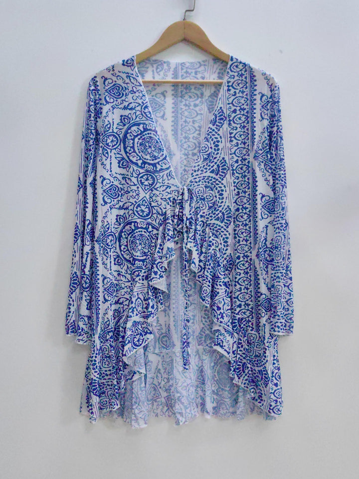 Damen luftiger Strand-Kimono mit floralem Muster Drune