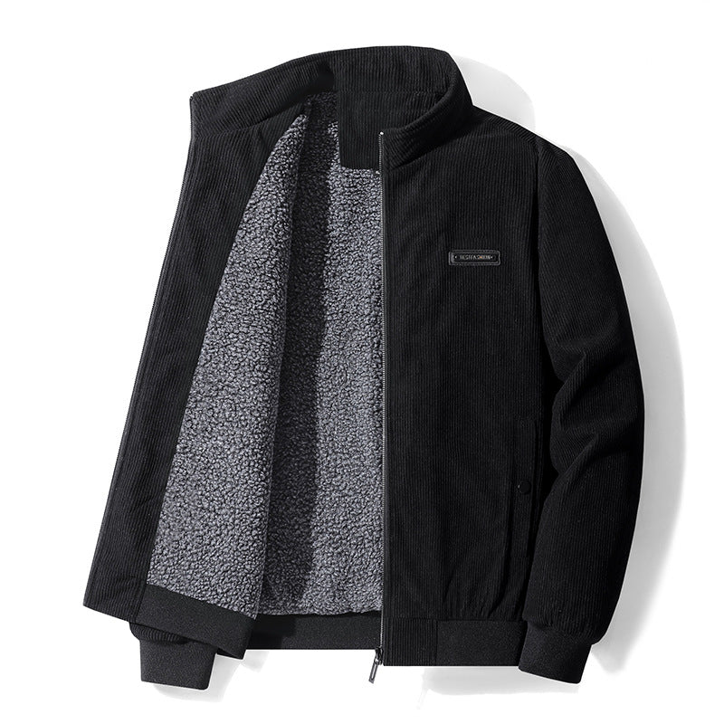 Herren nan gefütterte Cordjacke mit Teddyfutter und Stehkragen Drune