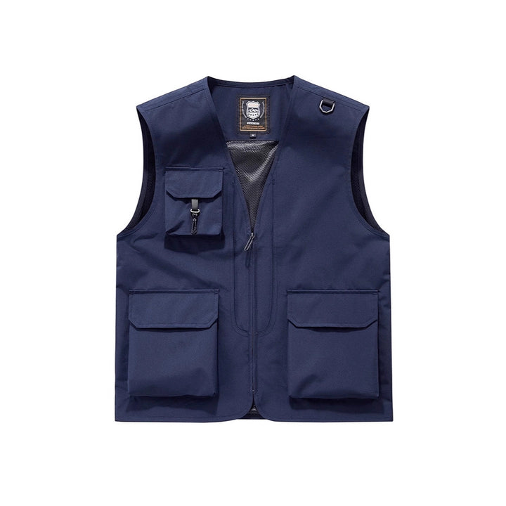 Unisex Multitaschen-Utility-Weste mit Mesh-Innenfutter, D-Ring und robusten Außenfächern Drune