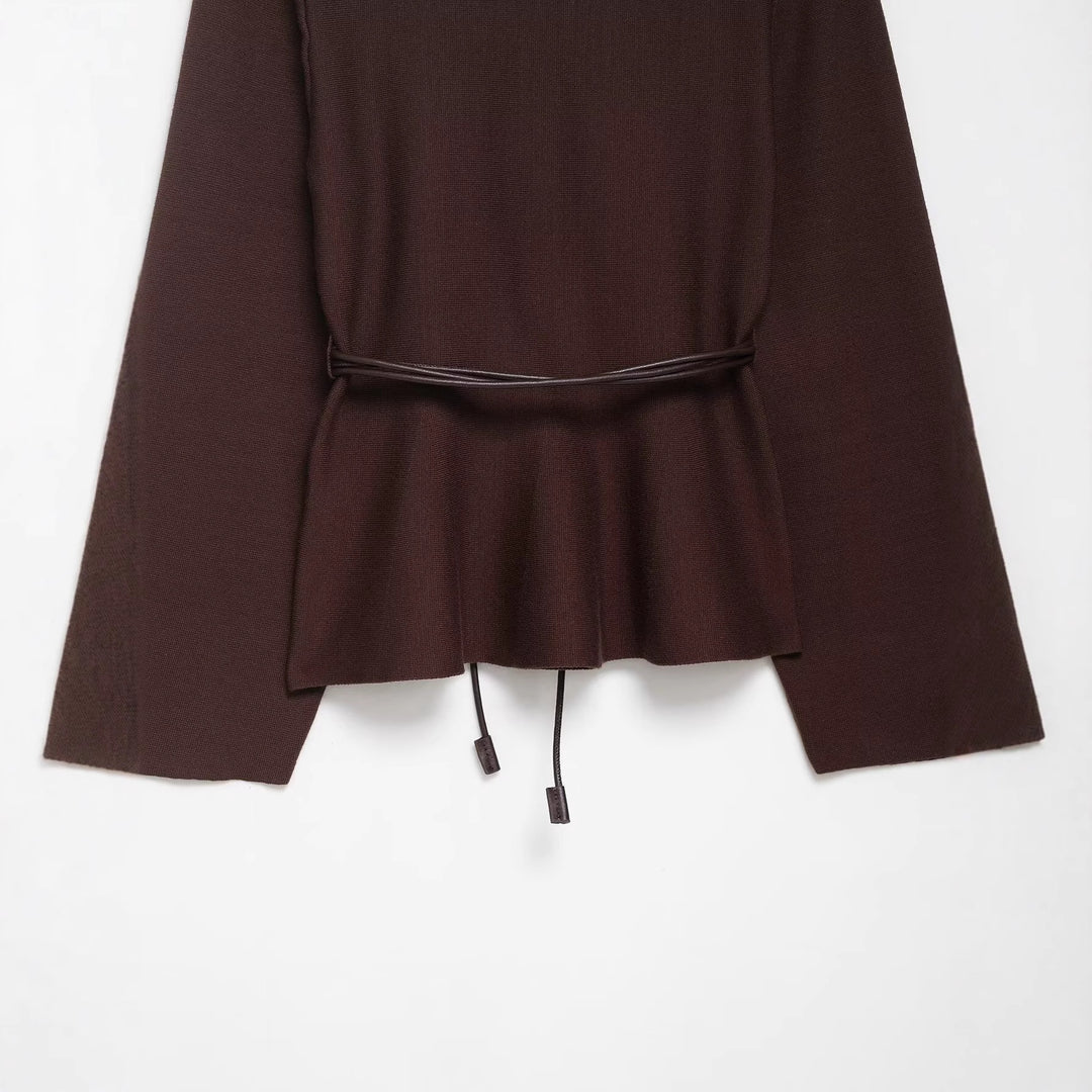 Damen Wickelbluse mit figurbetonendem Design und eleganten Taillenzug Drune
