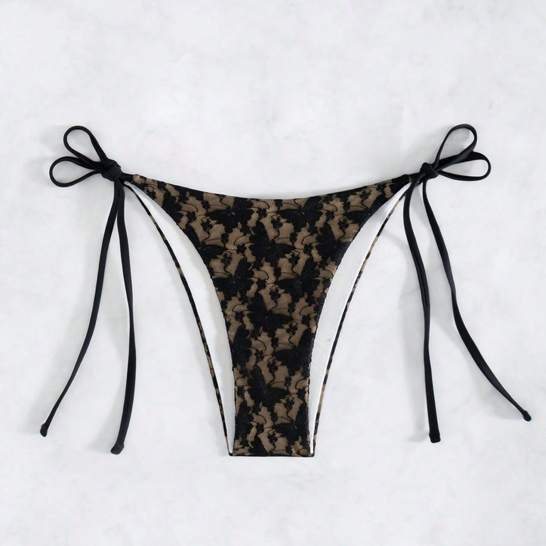 Damen Triangel-Bikini mit zarter Spitzenverzierung Drune