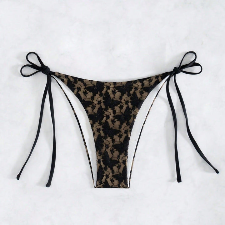 Damen Triangel-Bikini mit zarter Spitzenverzierung Drune