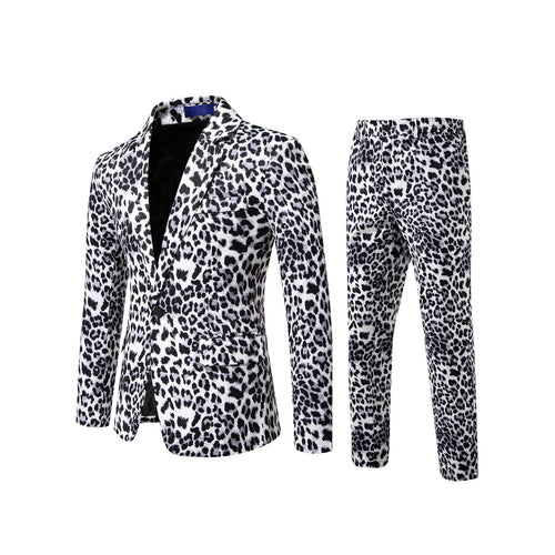 Herren Zweiteiliges Satin-Anzugsset mit grafischem Allover‑Print und schmaler Silhouette Drune