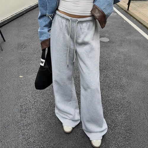 Damen Lässige Sweatpants mit weitem Schnitt und elastischem Bund Drune