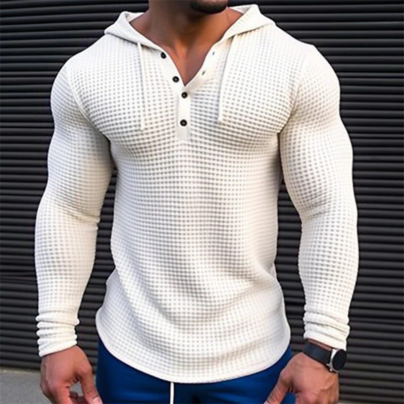Herren Hoodie mit strukturiertem Design und Kragen Drune