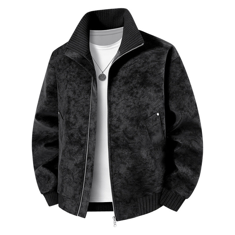 Herren Elegante und stilvolle Kunstlederjacke Drune