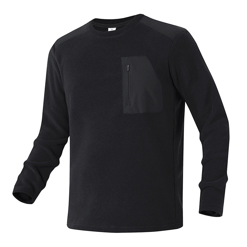 Herren Thermofleece-Pullover mit Brust-Reißverschluss und technischem Rundhalsausschnitt Drune