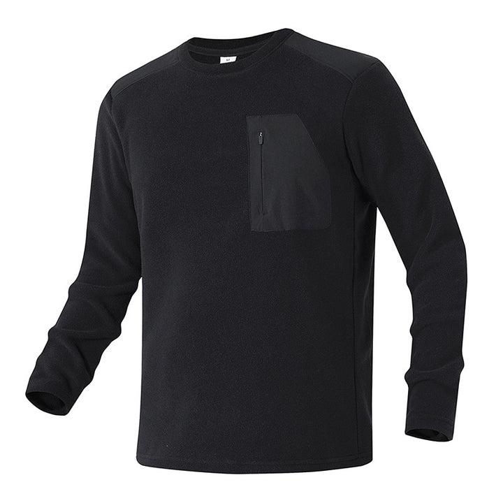 Herren Thermofleece-Pullover mit Brust-Reißverschluss und technischem Rundhalsausschnitt Drune