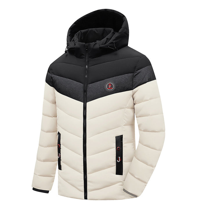 Herren Steppanorak mit Kapuze und wattierter Chevron-Isolationsjacke Drune