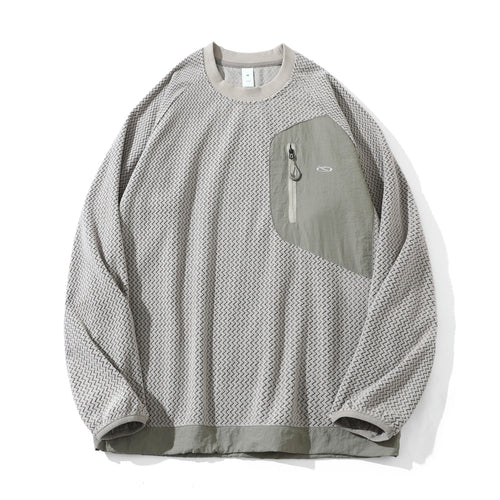 Unisex Strukturiertes Waffel‑Sweatshirt mit Brustzipptasche Drune