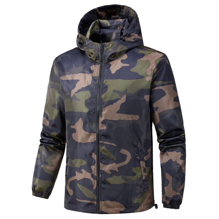 Herren Leichte Camouflage-Jacke mit Kapuze Drune